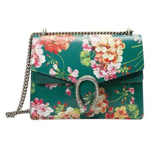 Gucci Small Dionysus Blooms Leather Bag Green